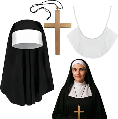 3pcs halloween nun costume - 3pcs,