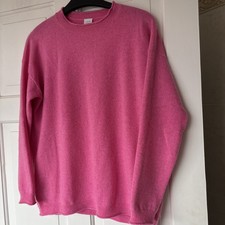 John Lewis 100% Cashmere Pink Crew Neck Jumper  Size 10 12 RRP £99.00