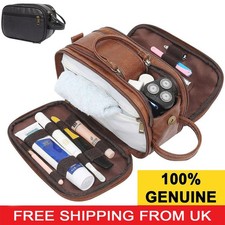 Unisex - toilet bag extra large, washbag,  Real Leather  Water-Resistant