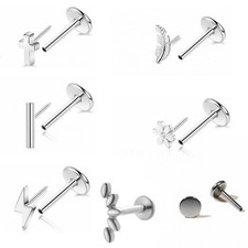 6mm Cartilage Piercing Ear Nose Stud Push in Labret Tragus Ring Helix 20g UK