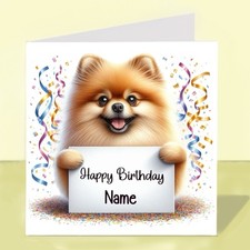 Personalised Pomeranian Dog Birthday Card