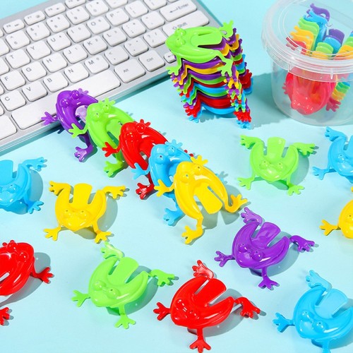 Plastic jumping frog color - frog,