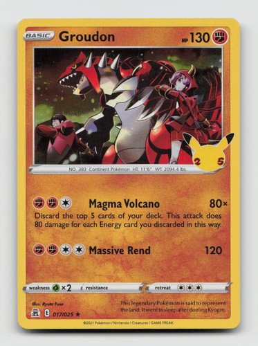 Groudon 017 025 rare - groudon,