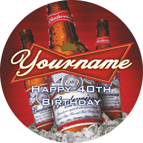 Budweiser personalised edible - budweiser,