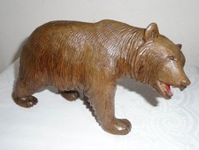 LARGE Size Antique Black Forest Carved Wood Bear / Treen
