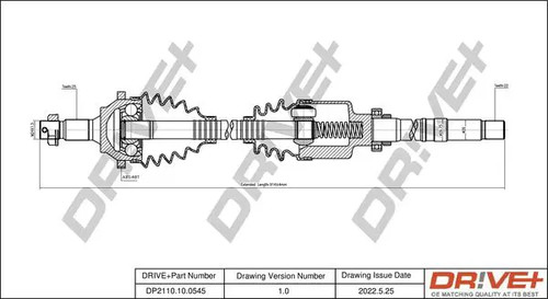 Driveshaft dp2110 0545 - driveshaft, dp2110.10.0545