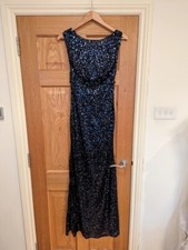 Jenny Packham size 6 navy blue sequinned bridesmaid wedding dress / ballgown