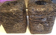 ONE Dark brown woven square (ish) lightshade for pendant, B&Q  (Two available)