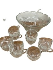 Camelia 13 Piece Glass Punch Bowl Set with Cups and Ladle