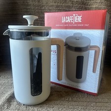 La Cafetiere Pisa 8 Cup Cafetiere Latte Grey, Wood Handle