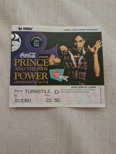 Prince ticket stub - prince, from