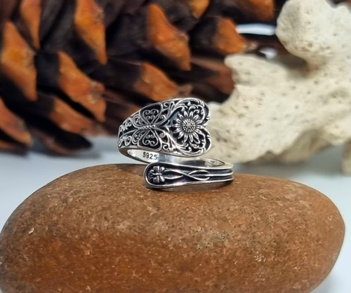 925 sterling silver spoon ring - 925,