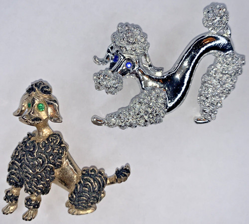Vintage french poodle brooch - french,