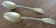 J6  W12 OFFERS COMBINE - H.S.M. EP SILVER SERVING SPOONS 8.5" X2 PAIR
