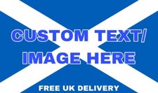 CUSTOM SCOTLAND FOOTBALL FLAG. ANY TEXT/IMAGE. MULTIPLE SIZES AVAILABLE.