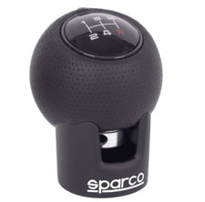 Sparco Car Gear Knob Lift Up Reverse Manual Vehicle Black Leather Gear Stick Kno