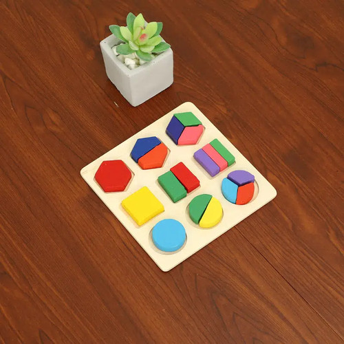 Wooden shape puzzle board - wooden,