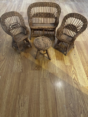 Vintage dolls wicker furniture - wicker,