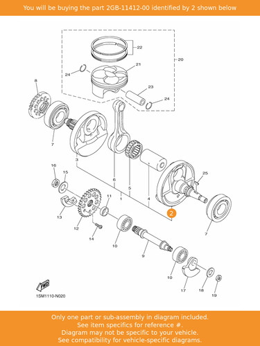 Yamaha crank 2gb - 1,, 2gb-11412-00
