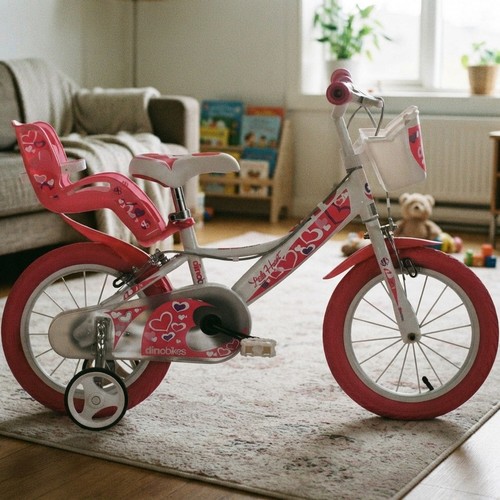 Pink dino kids bike - pink,