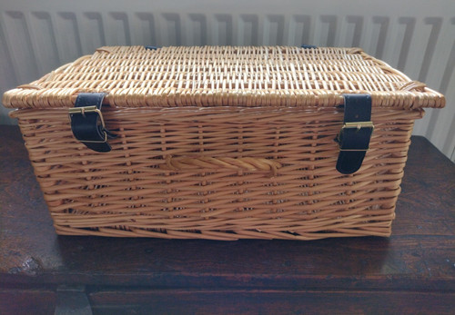 Wicker picnic basket with lid - basket,