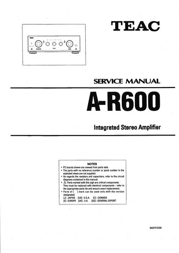 Service manual for teac - service,