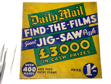 vintage 400 piece jigsaw daily mail FIND-THE-FILMS giant puzzle made in england.
