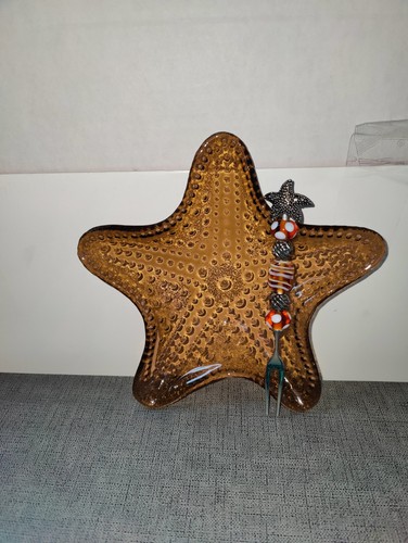 Vintage amber mudpie glass - vintage,