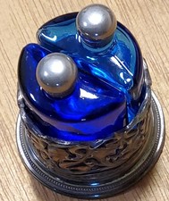 FIRST IMPRESSIONS DOUBLE GLASS PERFUME BOTTLES VINTAGE SILVER PLATED * EMPTY*.