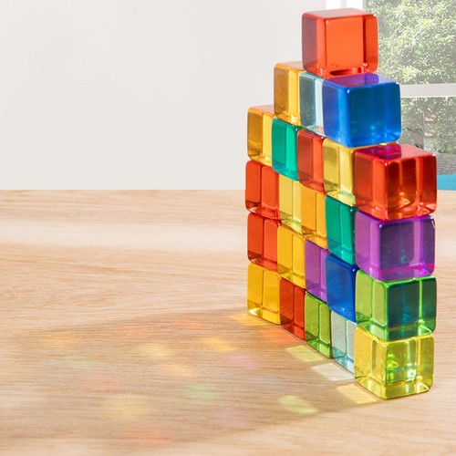 60x rainbow acrylic cubes - 60x,