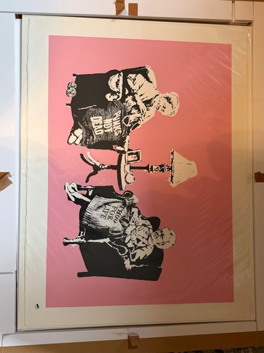 Banksy unsigned grannies pow - unsigned,