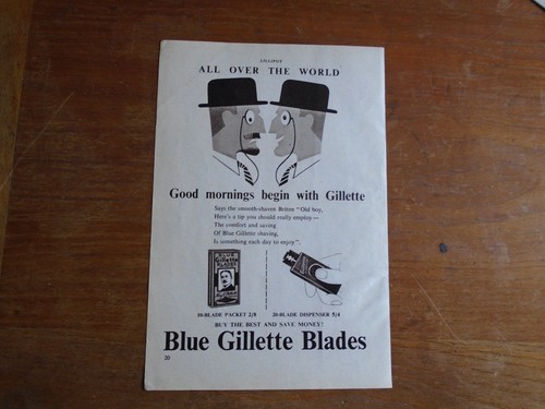 Vintage advert blue gillette - vintage,