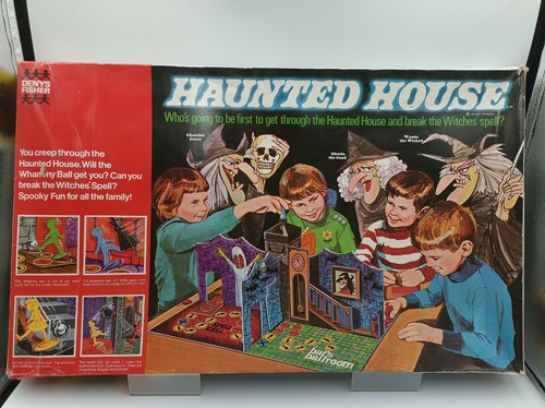 Vintage haunted house board - house,