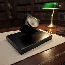 RARE Vintage USSR Desk Thermometer | Black Bakelite Art Deco Cube Retro 1970s De