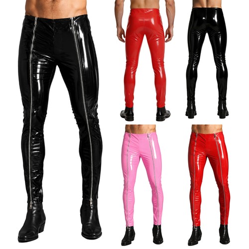 Men leather pants punk - men's,