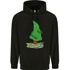 Naked Christmas Tree Funny Rude Xmas Naturist Mens 80% Cotton Hoodie