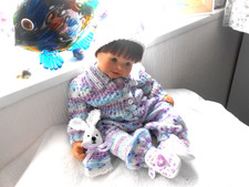 Hand knitted Lilac multi