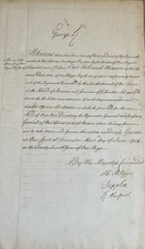 Large King George ii Double- Signed Document 1754