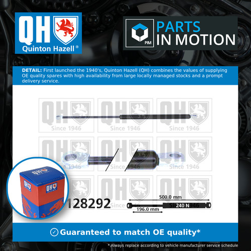 Boot gas strut fits range - boot,
