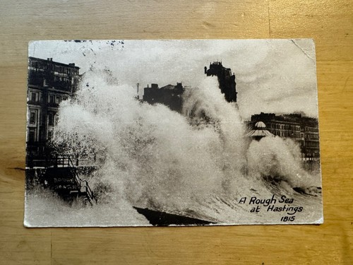 Postcard rough sea at - postcard,