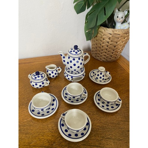 Polish pottery childs tea set - polish,