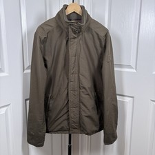 Fat Face Men’s Olive Green Jacket (Medium) Warm Coat, Zip Pockets Concealed Hood