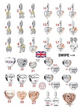 PANDÓRA Style GORGEOUS CHARMS for Bracelets, Necklace, 925 Sterling Silver. U.K
