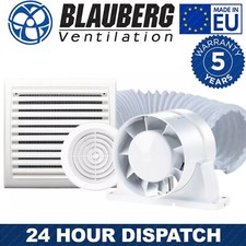 4" 100mm Quiet Inline Extractor Fan Kit with Timer - Damp & Condensation Control