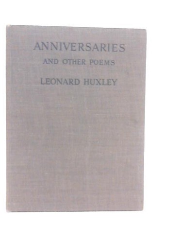 Anniversaries and other poems - and,