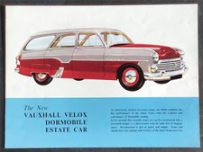 VAUXHALL Velox Dormobile Estate Car Sales Brochure 1957 Ref V1062 Martin Walters