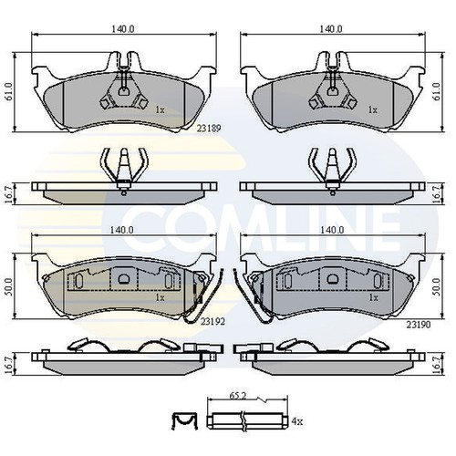 Brake pads set - pads, mercedes