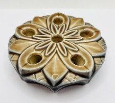 Vintage 1960s Wade Flower Frog Lily Daisy Pattern Irish Porcelain Candle Holder