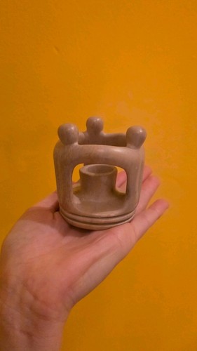 Vintage soapstone candlestick - soapstone,