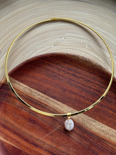 Pearl gold choker necklace - choker,
